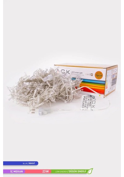 ACK LED Süsleme Işıklı Perde Mavi Işık 220V 23W 2m Mavi