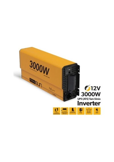 Mexxsun 12v 3000w Ups Ats Tam Sinüs Inverter Ekranlı Elegant Series