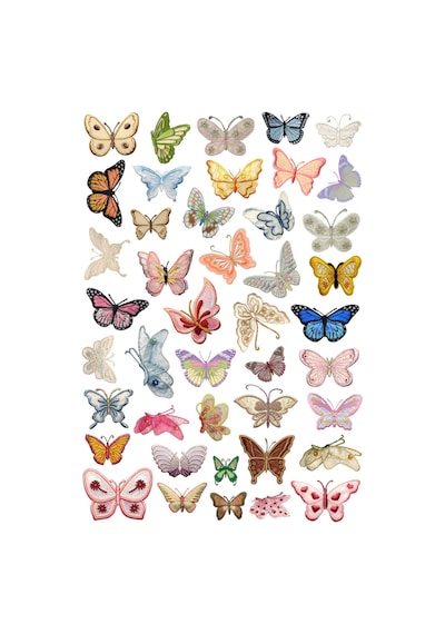43 Adet Fairycore Kelebek Sticker Seti - Etiket Seti Scrapbook Bullet Journal Çok Renkli