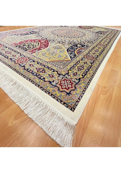 Kubbe Motifli 200 X 300 İpek Halı Çok Renkli