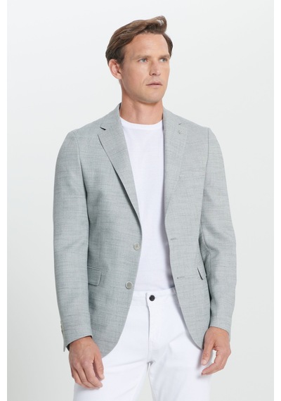AC&Co / Altınyıldız Classics Erkek Yesıl Slim Fit Dar Kesim Mono Yaka Kapak Cepli Diagonal Esnek Ceket Yesıl AC&Co / Altınyıldız Classics Erkek Yesıl Slim Fit Dar Kesim Mono Yaka Kapak Cepli Diagonal Esnek Ceket Yesıl