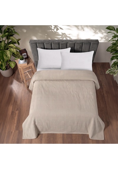 Maxstyle Tek Kişilik %100 Pamuk Pike Bej 160x220 Cm Renkli