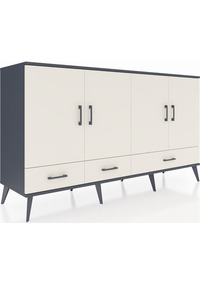 Hyperion Konsol 6 Raflı 3 Çekmeceli 4 Kapaklı 176x44x99 Antrasit- Antrasit-aytaşı Hyperion Konsol 6 Raflı 3 Çekmeceli 4 Kapaklı 176x44x99 Antrasit- Antrasit-aytaşı