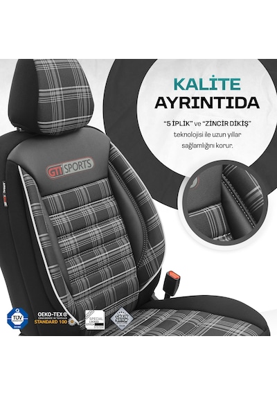 Otom Gti Sports Design Ekstra Destekli Oto Koltuk Kılıfı 553166328