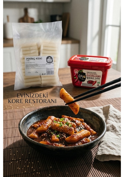 Tteokbokki Kore Pirinç Keki 1 Kg Ve Helal Gochujang 500 Gr Set