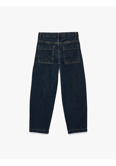 Koton Beli Ayarlanabilir Lastikli Pamuklu Cepli Denim Pantolon Dark Indıgo 6skb40052td Koyu İndigo Koton Beli Ayarlanabilir Lastikli Pamuklu Cepli Denim Pantolon Dark Indıgo 6skb40052td Koyu İndigo