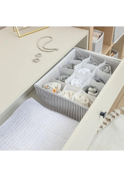 12 Bölmeli Çekmece İçi Düzenleyici Organizer 25 31 12cm Kumaş Kırmızı Tr Diğer