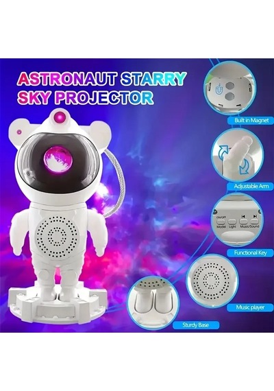 Akıllı Astronot Projeksiyon Gece Aydınlatma &amp Amp Bluetooth Hoparlör 5468 Çok Renkli