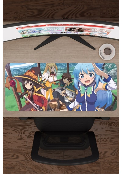 Konosuba Kaymaz Dikişli Kauçuk Oyuncu Mousepad V3 - 70x30 Xl Gaming Mouse Pad Fare Altlığı