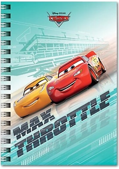 Cars 80 Yaprak Çizgili A6 Not Defteri Spiralli - 3 Adet Çok Renkli