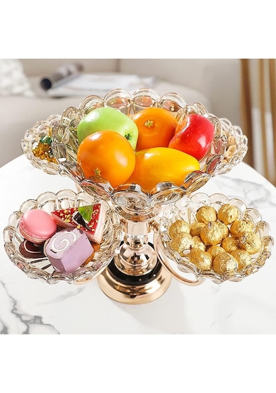Meyve Kaseleri Meyve Tabağı Süslemeleri, Hafif Lüks Stil, Çok Katmanlı Kristal Cam Şeker Tabağı, Ev Oturma Odası, Kahve Masası Süslemeleri Meyve Sepeti