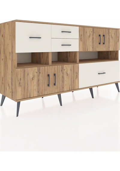 Kronos Konsol 5 Raflı 4 Çekmeceli 4 Kapaklı 176x59x99 Çam-çam/ayt Çam-çam/aytaşı