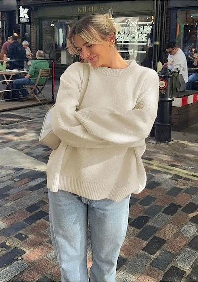 Flex Fashıon Kadın Krem Oversize Triko Kazak - Yumuşak Dokulu Bisiklet Yaka Krm - 730329404 Krm - 730329404 Krm Flex Fashıon Kadın Krem Oversize Triko Kazak - Yumuşak Dokulu Bisiklet Yaka Krm - 730329404 Krm - 730329404 Krm