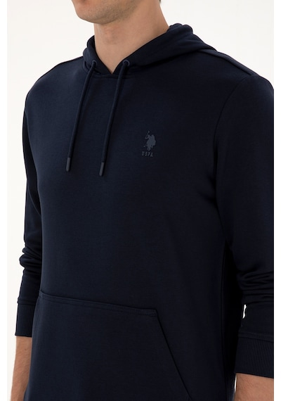 U.S. Polo Assn. Erkek Regular Fit Kapüşonlu Lacivert Basic Sweatshirt 50313720-VR033
