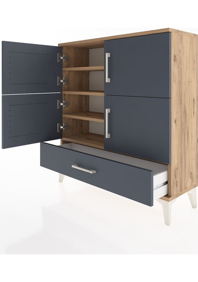 Arges Şifonyer 4 Raflı Tek Çekmeceli 4 Kapaklı 88x30x96 Çam-a... Çam Arges Şifonyer 4 Raflı Tek Çekmeceli 4 Kapaklı 88x30x96 Çam-a... Çam