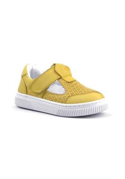 Rakerplus Hakiki Deri Sarı Cırtlı Bebek Sneaker Sandalet Sarı