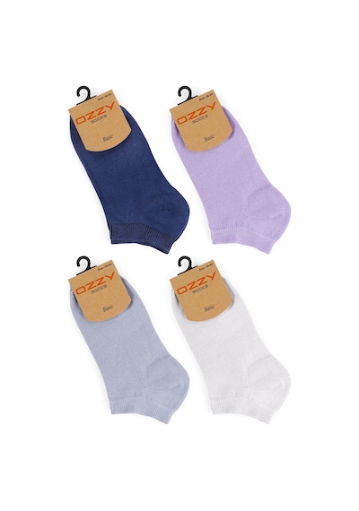 Ozzy Socks 12'li Ekonomik Pamuklu Renkli Kadın Patik Çok Renkli