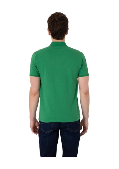 U.S. Polo Assn. Erkek Slim Fit Polo Yaka Basic Tişört Yeşil