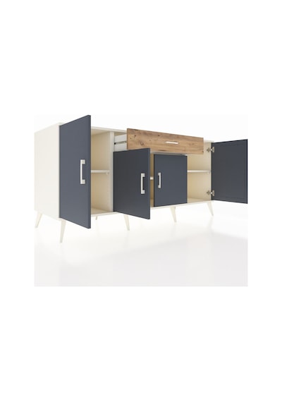 Kronos Konsol 3 Raflı Tek Çekmeceli 4 Kapaklı 176x59x83 Aytaşı-antrasit/çam Antrasit/çam Kronos Konsol 3 Raflı Tek Çekmeceli 4 Kapaklı 176x59x83 Aytaşı-antrasit/çam Antrasit/çam