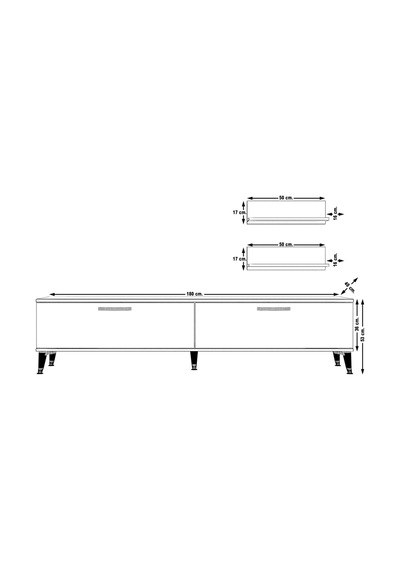 Decoraktiv Eko 4 Slm Std Silver Tv Ünitesi Tv Sehpası Beyaz