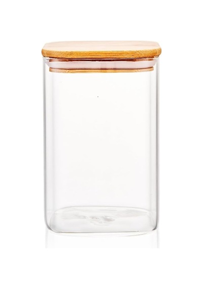 1100ml Sızdırmaz Vakumlu Bambu Kapaklı Borosilikat Cam Kavanoz Hava Geçirmez & Dayanıklı Şeffaf