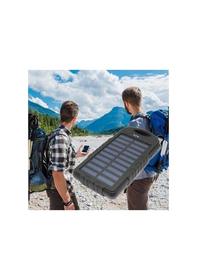 Solar Güneş Enerjili 10000 Mah 12 Power Led Işık Power Bank Karışık Renkli