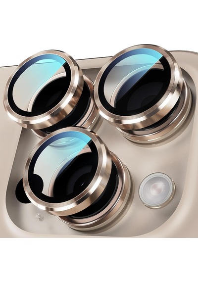 Apple Uyumlu iPhone 16 Pro Max Raze Metal Kamera Lens Koruyucu Çöl