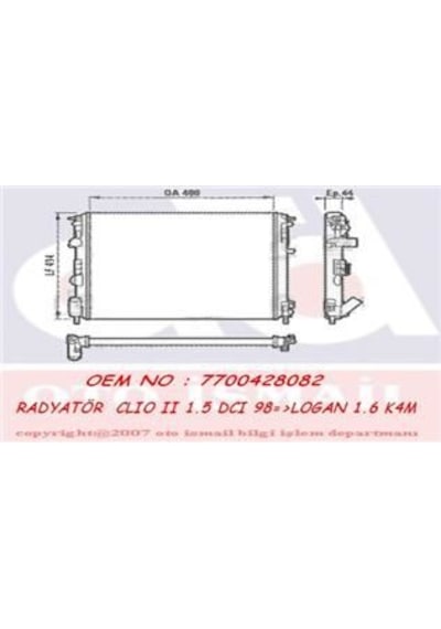 VALEO 732621 Su Radyatörü CLIO II Symbol 01- 1.2 1.4 1.6 16V 1.4I 1.5 DCI CLIO Symbol II 08- CLIO Thalia II 08- Kangoo / Logan 04- Sandero 08-