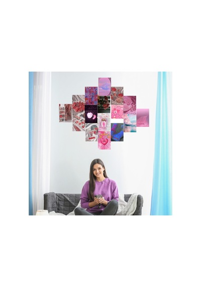 A5 Pinky Soft Poster Duvar Kağıdı Seti Pembe Estetik Duvar Kolajı Oda Süsleme Afiş Seti
