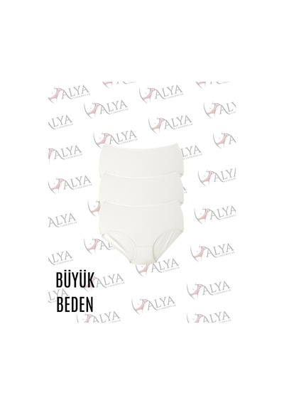 Alya Underwear Kadın Battal Külot - 3 Adet Siyah 8xl, 9xl, 10xl Beyaz