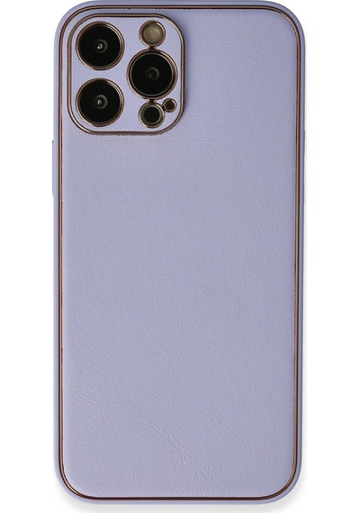 Newface Apple iPhone Uyumlu 13 Pro Kılıf Coco Deri Silikon Kapak - Semeglbl - 6 Açık Lila