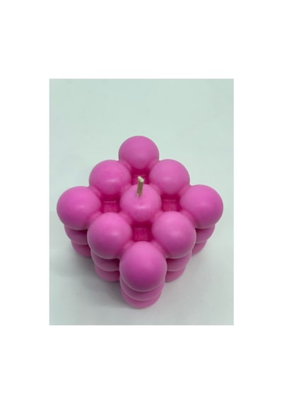 Şeffaf Kutulu İkili Pembe Bubble Mum-doğal %100 Soya Wax Dekor Mum Düğün, Nişan,kına Hediyelik