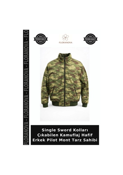 Floranova Single Sword Kolları Çıkabilen Kamuflaj Hafif Erkek Pilot Mont Tarz Sahibi Çok Renkli