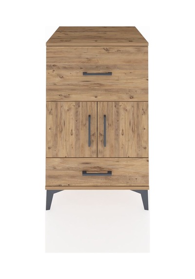 Kronos Komodin Tek Raflı 2 Çekmeceli 2 Kapaklı 60x59x96 Çam-çam Çam