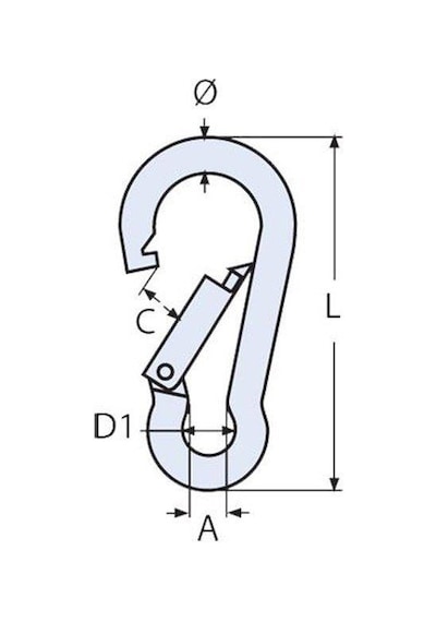 KRAKEN Tutucu Karabina 8 cm Paslanmaz Çelik Bronz