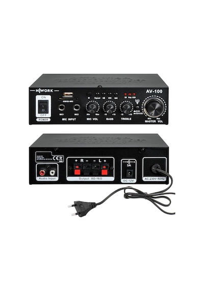 Anfi 100w Bluetooth Usb/sd/mp3 12v/220v Nwork Av-100