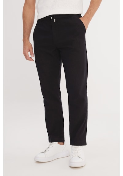 AC&Co / Altınyıldız Classics Erkek Sıyah %100 Pamuk Slim Fit Dar Kesim Beli Bağlamalı Yan Cepli Pantolon Siyah AC&Co / Altınyıldız Classics Erkek Sıyah %100 Pamuk Slim Fit Dar Kesim Beli Bağlamalı Yan Cepli Pantolon Siyah