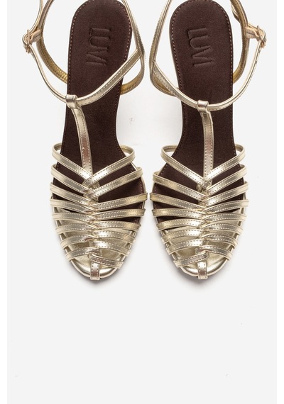 Luvishoes Pasıon Altın Kadın Topuklu Ayakkabı Altın