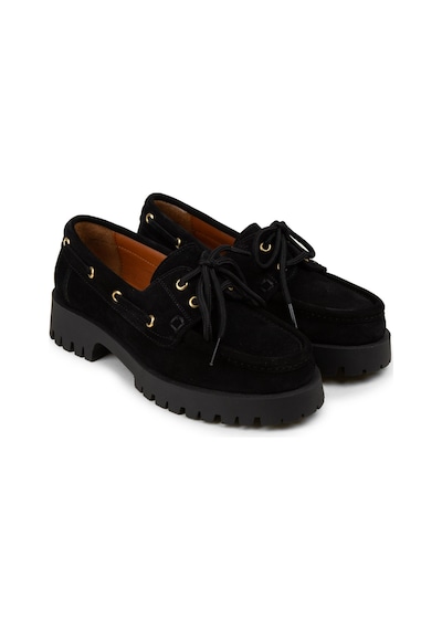 Deery Kadın Hakiki Süet Siyah Marin Loafer - 02036zsyhc01