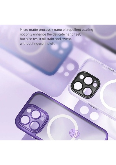 Rock Apple Uyumlu iPhone 15 Pro Max Kılıf Guard Touch Lens Korumalı Magsafe Anti Shock - Titanium Gray Titanium Gray