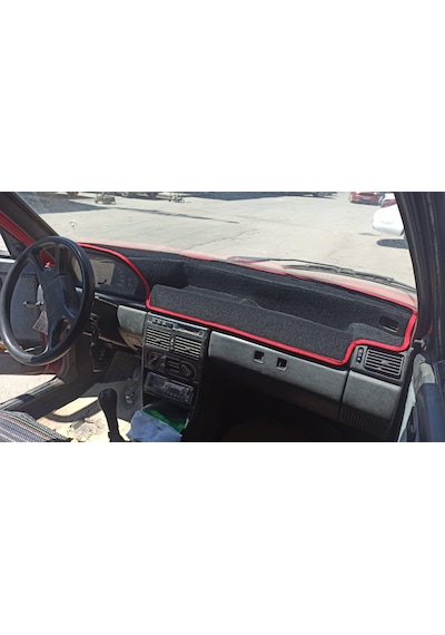 1983-1997 Modellerine Uygun Fiat Uno Torpido Koruma Halısı Siyah Kenar Renk Kırmızı