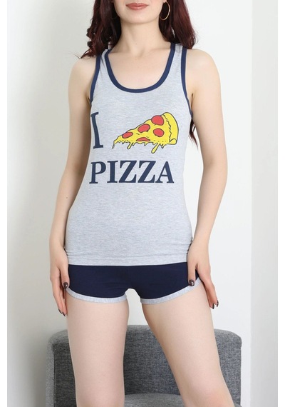 Modi Şortlu Pijama Takımı Grisarı - 52357.2161. AÇIK GRİ