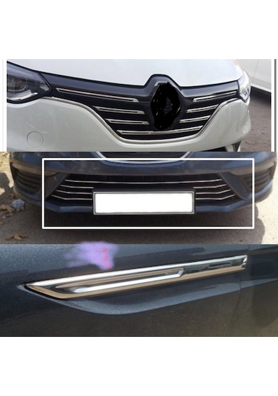 Renault Megane 4 Hb-Sd Krom Ön Panjur + Çamurluk Kromu Set