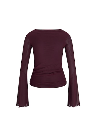 Jack & Jones Kadin Kayik Yaka Tisört - Minna - 12280223 Cabernet