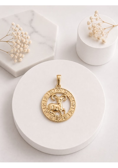Melekcehobi Koç Burcu Kolye Ucu Xuping 14k Gold Kaplama Astroloji Kolyesi Burç Takısı Altın Rengi
