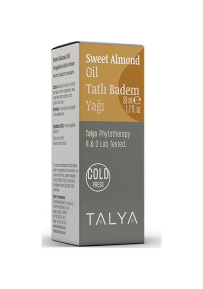 Talya Soğuk Sıkım %100 Saf ve Doğal Tatlı Badem Yağı 50 ML