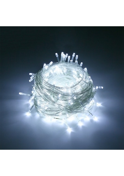 100 Ledli 8 Fonksiyonlu 10 Metre Led Aydınlatma Dekor Lambası Beyaz