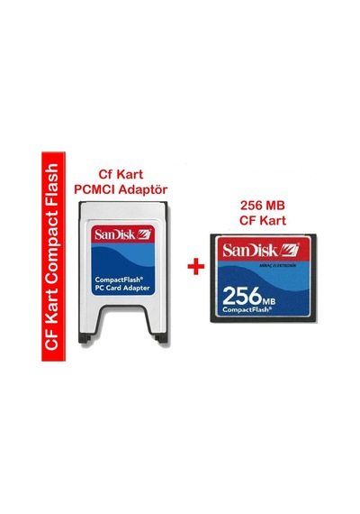 256 Mb Cf Compact Flash Hafıza Kartı + Adaptör