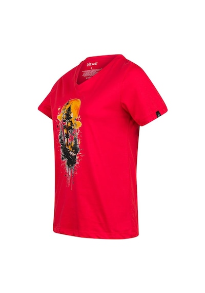 2as Alone Baskılı V Yaka Kadın T-shirt 413 Kırmızı