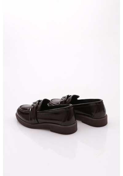 Dgn 527 Kadın Loafer Ayakkabı Kahve Rugan